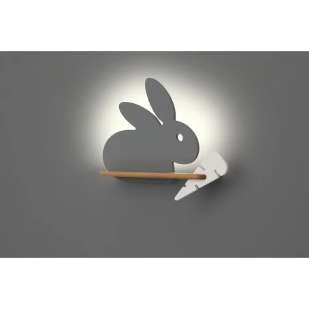 Kinkiety-do-pokoju-dziecka - kinkiet led dla dzieci + połka króliczek 5w 4000k rabbit kids 21-84743 candellux 