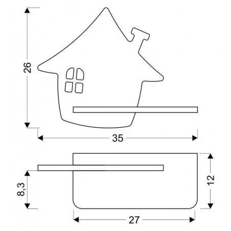 Kinkiety-do-pokoju-dziecka - półka podświetlana led 5w miętowy domek hause kids 21-84866 candellux 