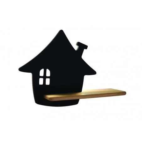 Kinkiety-do-pokoju-dziecka - kinkiet czarny domek z półką led 5w hause kids 21-84859 candellux 