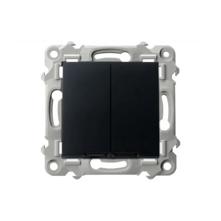 Wylaczniki-podwojne - włącznik podwójny z podświetleniem czarny metalik szafir łp-2zs/m/33 ospel 