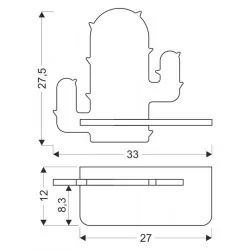 Kinkiety-do-pokoju-dziecka - lampa ścienna z drewnianą półką led 4w 4000k kids cactus 21-00903 candellux 