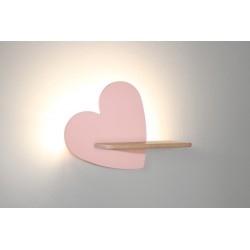 Kinkiety-do-pokoju-dziecka - lampa ścienna led + półka różowe serce 5w 4000k heart 21-03850 candellux 