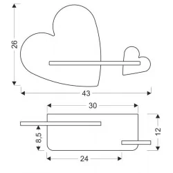 Kinkiety-do-pokoju-dziecka - kinkiet z półką dwa serca led 5w 4000k kids heart 21-03874 candellux 