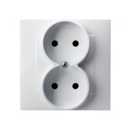 Gniazda-podwojne-podtynkowe - gniazdo podwójne bez uziemienia kompletne z ramką białe szafir gp-2z/00 ospel 