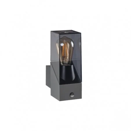 Kinkiety-ogrodowe - lama ścienna ogrodowa grafitowa z czujnikami e27 ip44 laven el 28 se-gr 36547 kanlux 