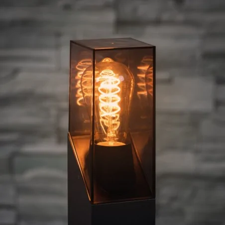 Kinkiety-ogrodowe - lama ścienna ogrodowa grafitowa z czujnikami e27 ip44 laven el 28 se-gr 36547 kanlux 