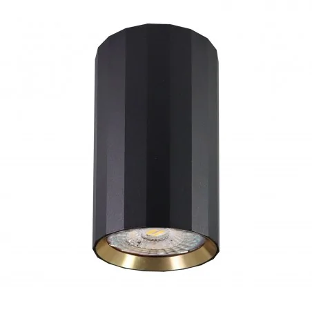 Oprawy-sufitowe - 323521 czarno złota ozdobna oprawa sufitowa tuba walec nicea polux 