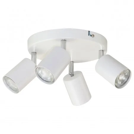 Lampy-sufitowe - poczwórna lampa sufitowa białą ruchoma 4xgu10 50w rino ad-op-6347wgu10 orno 