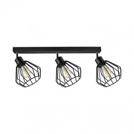 Lampy-sufitowe - lampa ścienno-sufitowa czarna listwa 70cm e27 3x60w waya ad-ld-6262be27m orno 