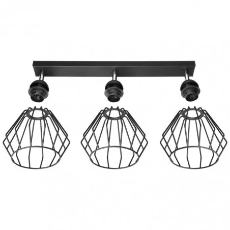 Lampy-sufitowe - lampa ścienno-sufitowa czarna listwa 70cm e27 3x60w waya ad-ld-6262be27m orno 