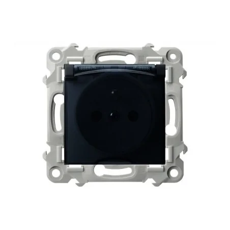 Gniazda-pojedyncze-podtynkowe - gniazdo z klapką dymną czarny metalik szafir gph-1zz/m/33/d ospel 