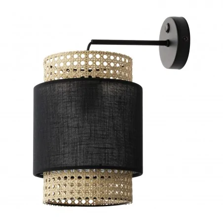 Kinkiety-do-salonu - lampa ścienna czarno-brązowa e27 1x60w lana ad-ld-6236be27t orno 