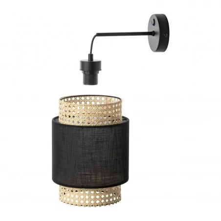 Kinkiety-do-salonu - lampa ścienna czarno-brązowa e27 1x60w lana ad-ld-6236be27t orno 