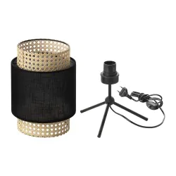 Lampki-nocne - lampa stołowa - rattanowy abażur 40cm e27 1x60w lana ad-ld-6240be27t orno 