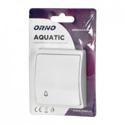 Wylaczniki-typu-swiatlo-zwierne - przycisk dzwonek natynkowy ip44 biały aquatic or-oe-7104/w orno 