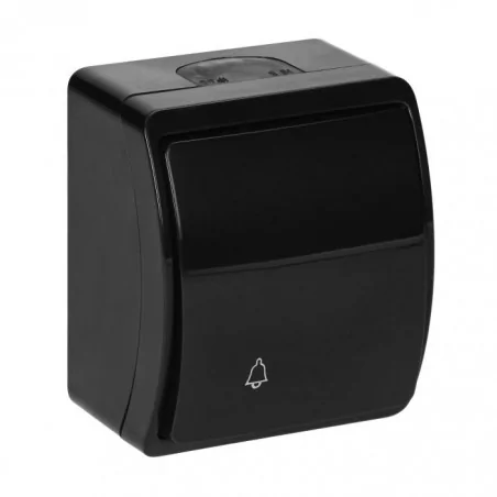 Wlaczniki-i-przyciski-dzwonkowe - czarny przycisk dzwonkowy natynkowy ip44 aquatic or-oe-7104/b orno 