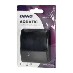 Wlaczniki-i-przyciski-dzwonkowe - czarny przycisk dzwonkowy natynkowy ip44 aquatic or-oe-7104/b orno 
