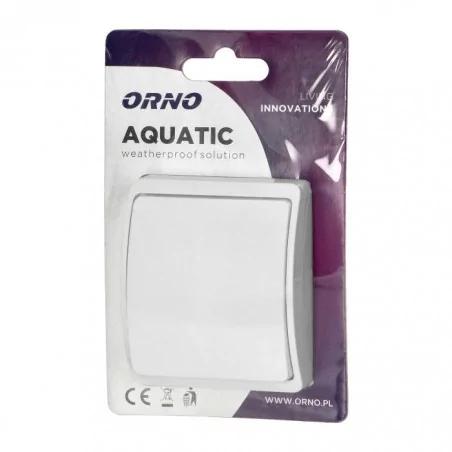 Wylaczniki-jednobiegunowe - łącznik jednobiegunowy biały natynkowy ip44 aquatic or-oe-7100/w orno 