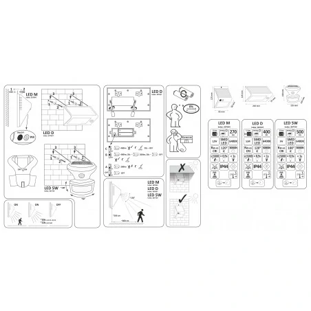 Lampy-solarne - 307729 naświetlacz led 5w 550lm solarny z czujnikiem ruchu i zmierzchu polux 