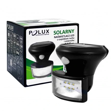 Lampy-solarne - 307729 naświetlacz led 5w 550lm solarny z czujnikiem ruchu i zmierzchu polux 