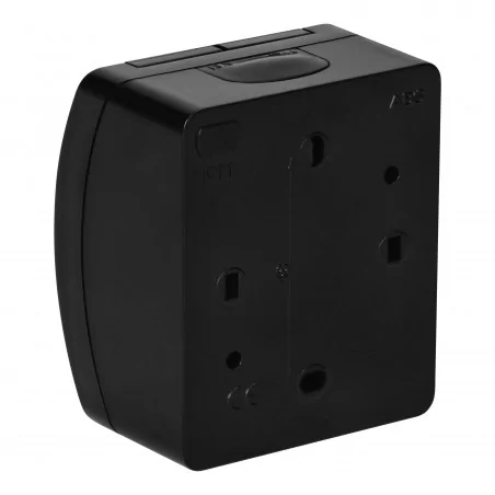 Gniazda-pojedyncze-natynkowe - gniazdo pojedyncze natynkowe czarne ip44 2p+z aquatic or-oe-7105/b orno 