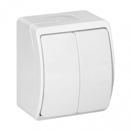 Wylaczniki-podwojne - natynkowy łącznik świecznikowy ip44 biały aquatic or-oe-7101/w orno 