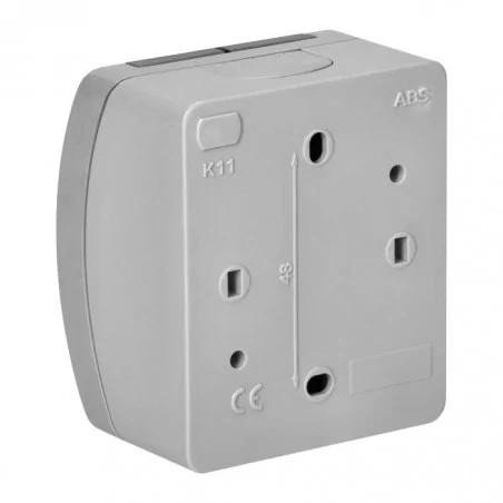 Gniazda-pojedyncze-natynkowe - gniazdo pojedyncze z klapką 2p+z ip44 szaro-grafitowe aquatic or-oe-7105/gr orno 