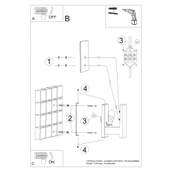 Kinkiety-do-salonu - kinkiet wenge e14 lappo sl.1096 sollux lighting 