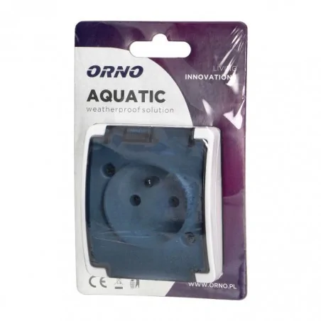 Gniazda-pojedyncze-natynkowe - hermetyczne gniazdo n/t ip44 białe dymione aquatic or-oe-7105/wt orno 