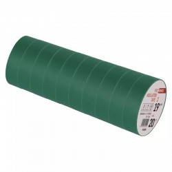 Tasmy-izolacyjne - f61929 zielona taśma izolacyjna 19mm/20m zestaw 10 sztuk pvc emos