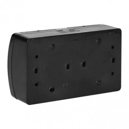 Gniazda-podwojne-natynkowe - podwójne gniazdo z klapkami 2x2p+z schuko ip44 czarne aquatic or-oe-7106(gs)/b orno 