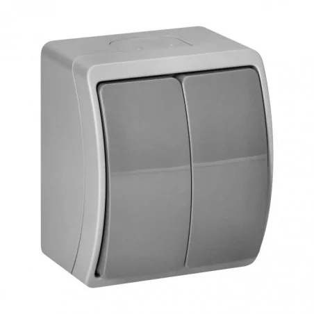 Wylaczniki-podwojne - łącznik świecznikowy n/t ip44 szaro-grafitowy aquatic or-oe-7101/gr orno 