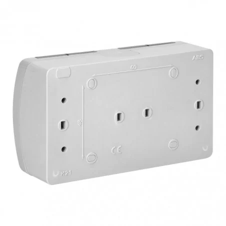 Gniazda-podwojne-natynkowe - gniazdo z klapką podwójne ip44 typu schuko 2x2p+z aquatic or-oe-7106(gs)/gr orno 