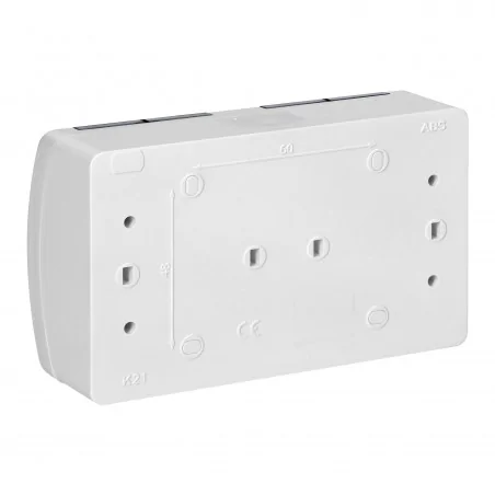 Gniazda-podwojne-natynkowe - gniazdo podwójne 2x2p+z schuko ip44 białe dymione aquatic or-oe-7106(gs)/wt orno 