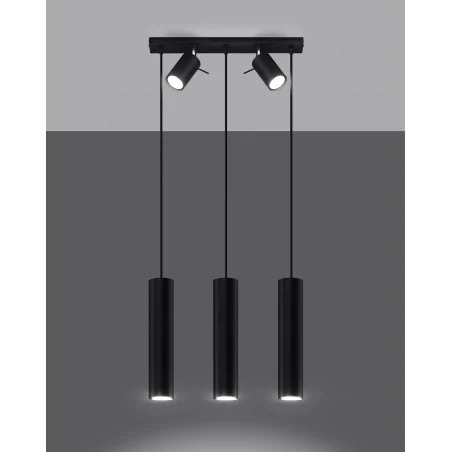 Oswietlenie-sufitowe - czarna lampa wisząca 5xgu10 ring 3 sl.1099 sollux lighting 
