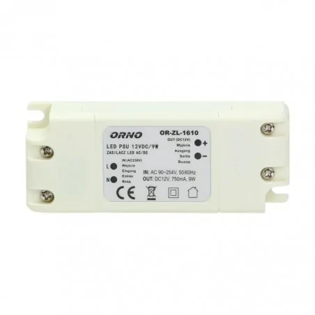 Zasilacze-led - zasilacz do led 12vdc 9w ip20 or-zl-1610 orno 
