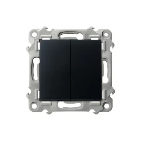 Wylaczniki-jednobiegunowe - włącznik schodowy+jednobiegunowy czarny metalik szafir łp-9z/m/33 ospel 
