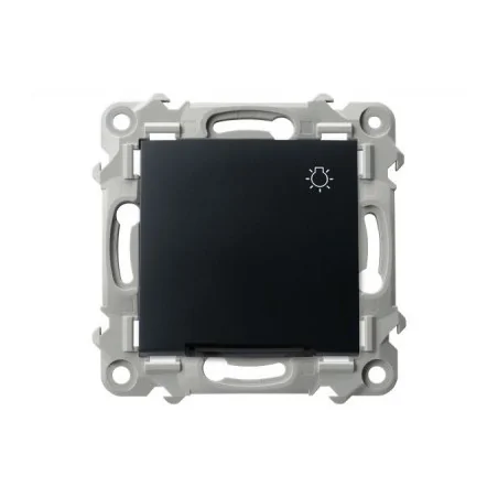 Wylaczniki-typu-swiatlo-zwierne - przycisk światła zwierny z podświetleniem z piktogramem żarówki czarny metalik szafir łp-5zs/m/33 ospel 