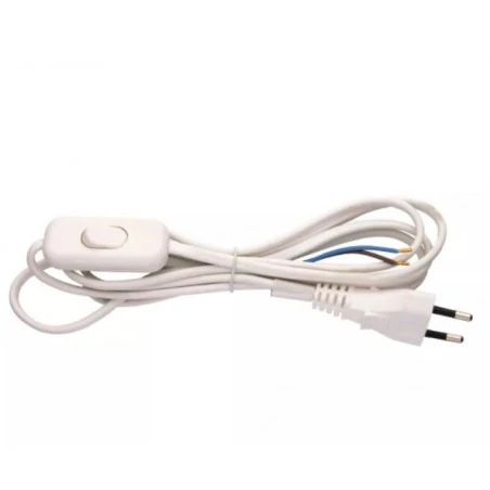 Przedluzacze-elektryczne - s08273 przewód przyłączeniowy pvc 2×0,75mm z wyłącznikiem 3m biały emos 