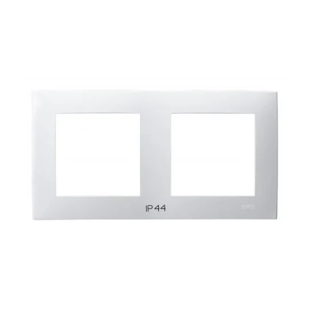 Ramki-podwojne - ramka podwójna instalacyjna biała ip44 szafir rh-2z/00 ospel 