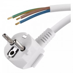 Przedluzacze-elektryczne - przewód przyłączeniowy pvc 3×1,0mm, 2m biały emos - 2413120132 