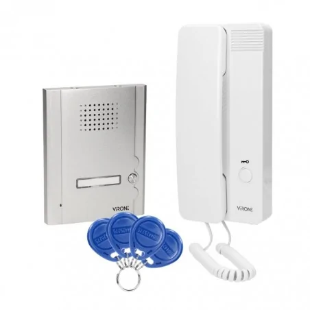 Domofony - zestaw domofonowy jednorodzinny podtynkowy z czytnikiem breloków zbliżeniowych malo dp-14 orno 