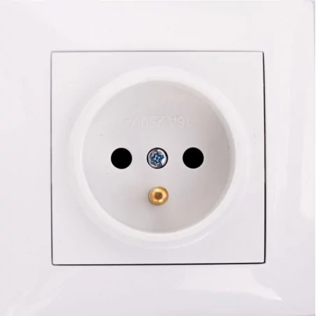 Gniazda-pojedyncze-podtynkowe - lc-13b gniazdo pojedyncze z uziemieniem białe w ramce podtynkowe wesa vcx 