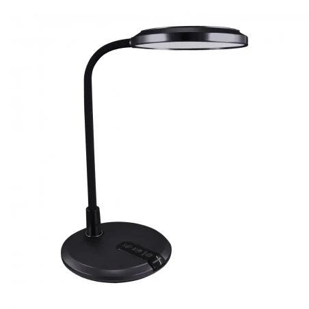 Lampki-biurkowe - lampka biurkowa led 6,5w z regulacją jasnością i barwy światła czarna platon led black 04229 ideus 