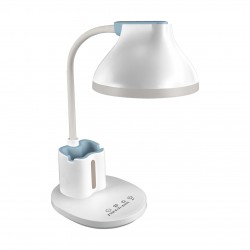 Lampki-biurkowe - biurkowa lampka led z przybornikiem max.7w z regulacją światła debra led white 04230 ideus