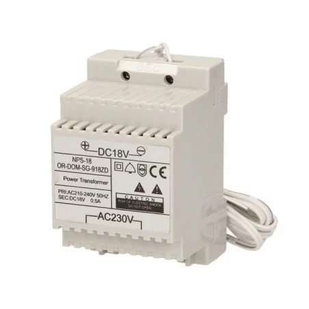 Domofony - zasilacz na szynę din 18vdc/0,5a do domofonów z serii sagitta or-dom-sg-918zd orno 