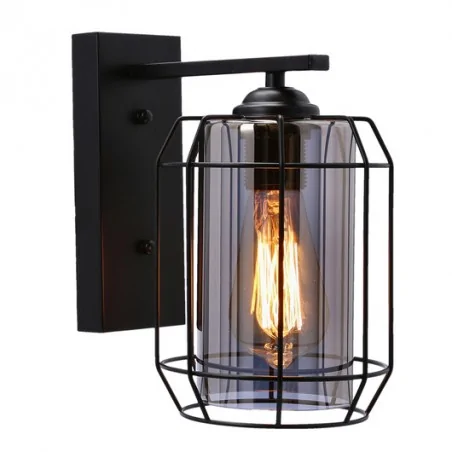 Kinkiety-do-salonu - efektowny czarny kinkiet - dymiony 1x40w e27 jonera 21-10186 candellux 