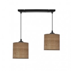 Lampy-sufitowe - lampa wisząca - 2 abażury orzechowe 2x40w e27 legno 32-18328 candellux
