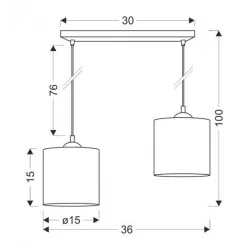 Lampy-sufitowe - lampa wisząca - 2 abażury orzechowe 2x40w e27 legno 32-18328 candellux 