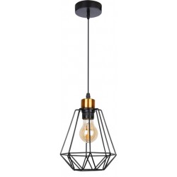 Lampy-sufitowe - druciana lampa wisząca czarno-złota 60w e27 primo 31-06189 candellux